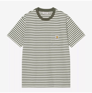 Camiseta Carhartt WIP: SS Ezra Pocket T-Shirt (Stripe Leaf Wax)
