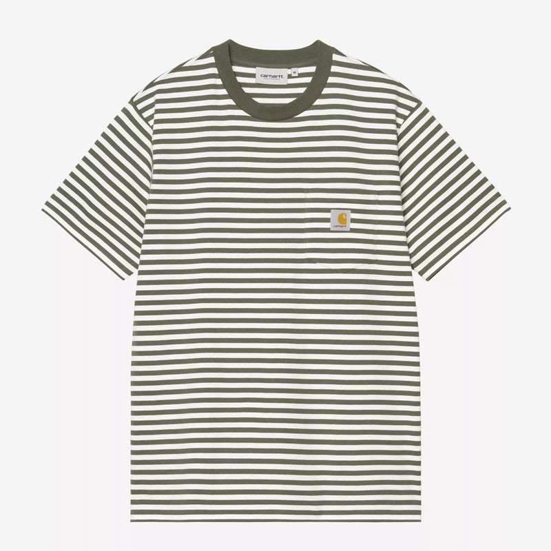 Camiseta Carhartt WIP: SS Ezra Pocket T-Shirt (Stripe Leaf Wax)