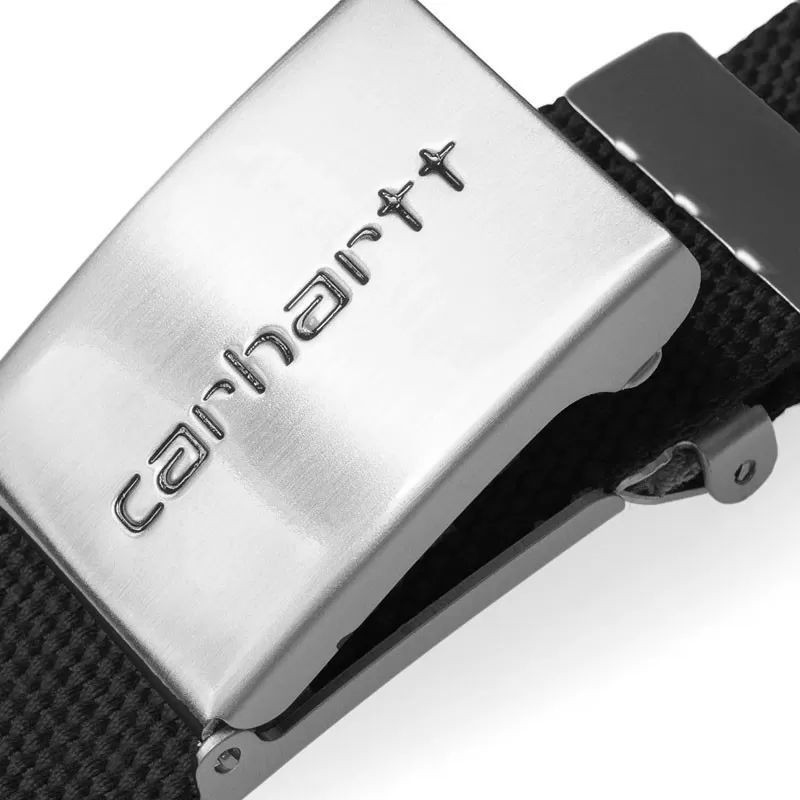 Cinturón Carhartt WIP: Clip Belt Chrome (Black)