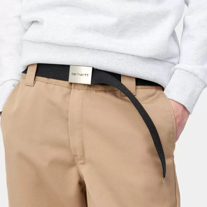 Cinturón Carhartt WIP: Clip Belt Chrome (Black)