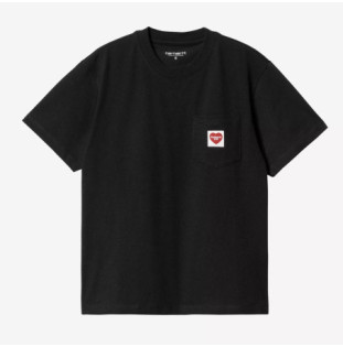 Camiseta Carhartt WIP: W SS Pocket Heart T-Shirt (Black Red)