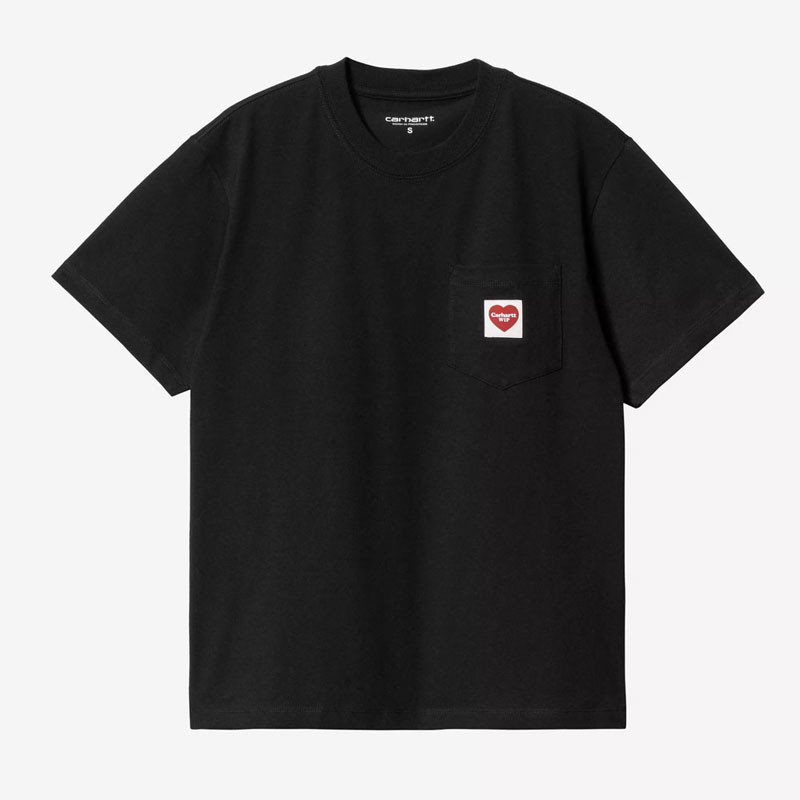 Camiseta Carhartt WIP: W SS Pocket Heart T-Shirt (Black Red)
