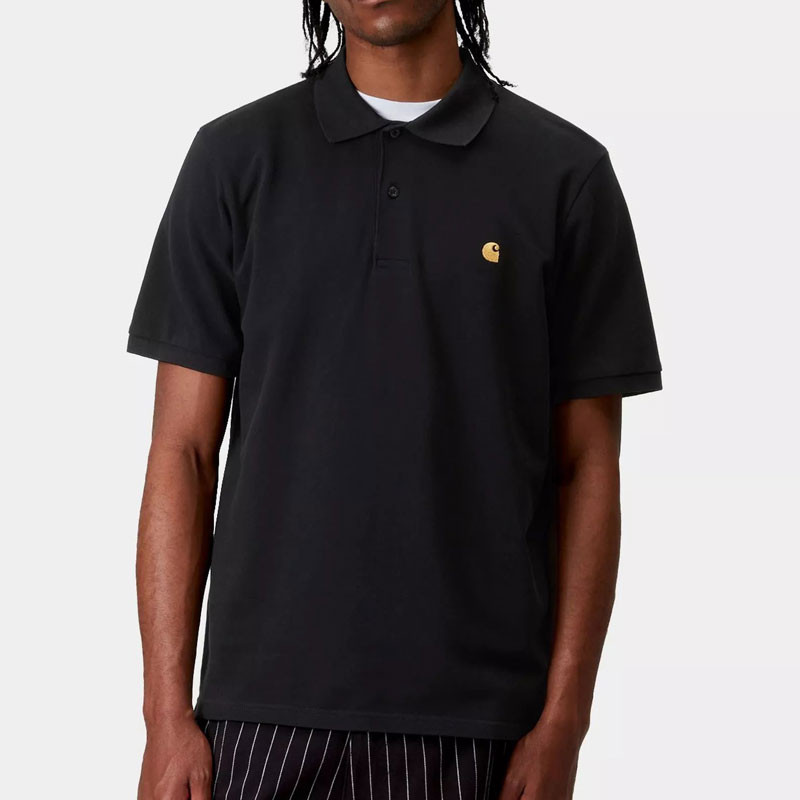 Polo Carhartt WIP: SS Chase Pique Polo (Black Gold)