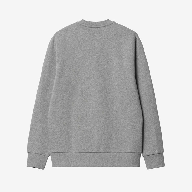 Sudadera Carhartt WIP: Script Embroidery Sweat (Grey Hea White)