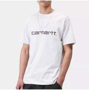 Camiseta Carhartt WIP: SS Script T-Shirt (Ash Hea Cozy Purple)