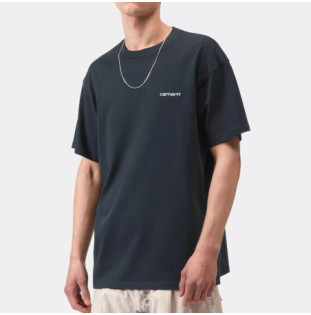 Camiseta Carhartt WIP: SS Script Embroidery T-Shirt (Dp Nght Wht)