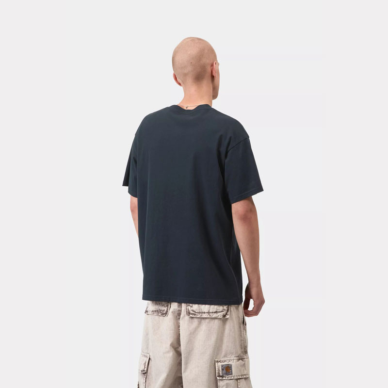 Camiseta Carhartt WIP: SS Script Embroidery T-Shirt (Dp Nght Wht)