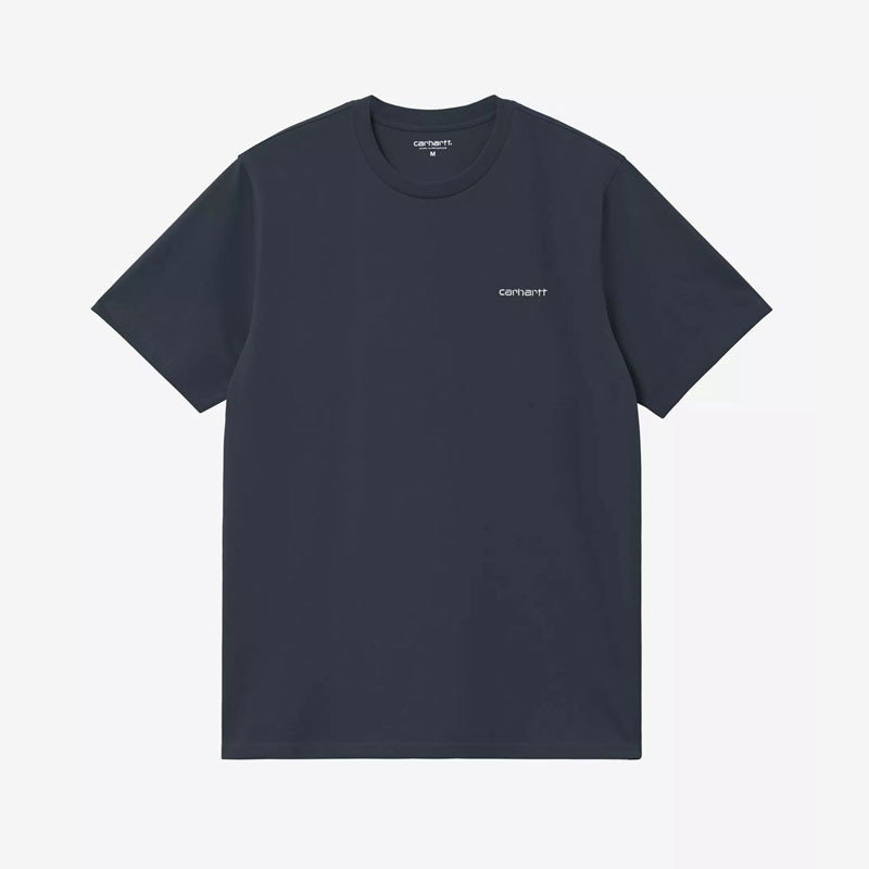 Camiseta Carhartt WIP: SS Script Embroidery T-Shirt (Dp Nght Wht)