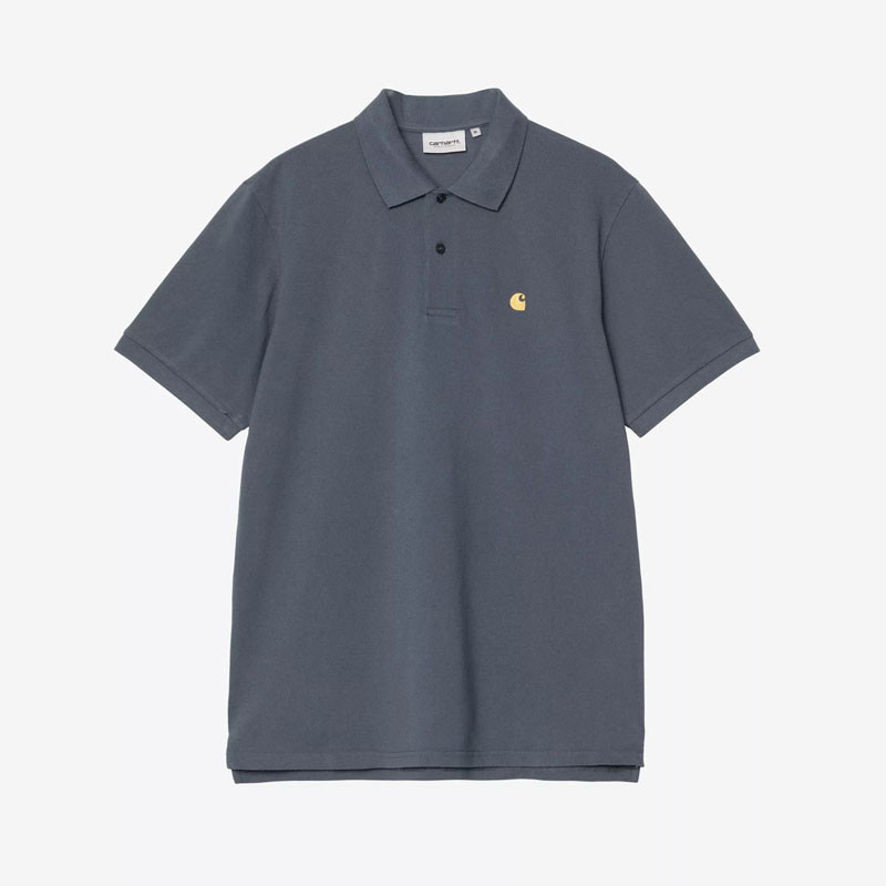 Polo Carhartt WIP: SS Chase Pique Polo (Cozy Blue Gold)