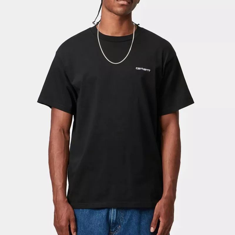 Camiseta Carhartt WIP: SS Script Embroidery T-Shirt (Black White)
