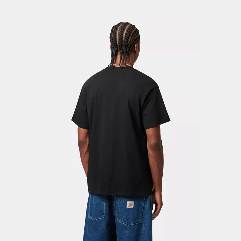 Camiseta Carhartt WIP: SS Script Embroidery T-Shirt (Black White)