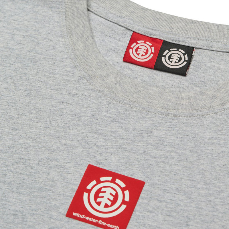 Camiseta Element: Square Logo Ss (Mid Grey Heather)