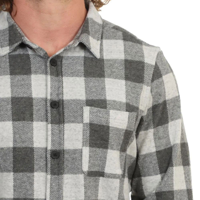 Camisa Hurley: Axe Knit Flannel Shirt (Black)