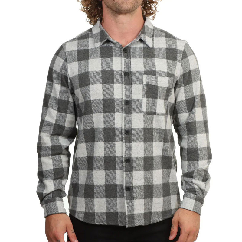 Camisa Hurley: Axe Knit Flannel Shirt (Black)