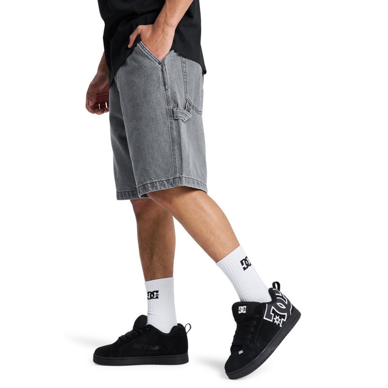 Bermuda DC Shoes: Baggy Denim Carpenter Short (Medium Grey)
