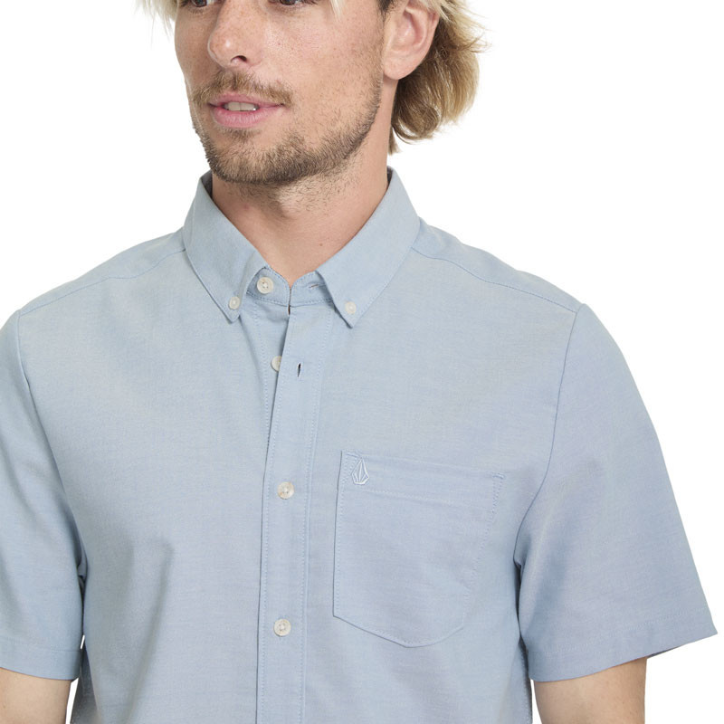 Camisa Volcom: Everett Oxford SS (Wrecked Indigo)
