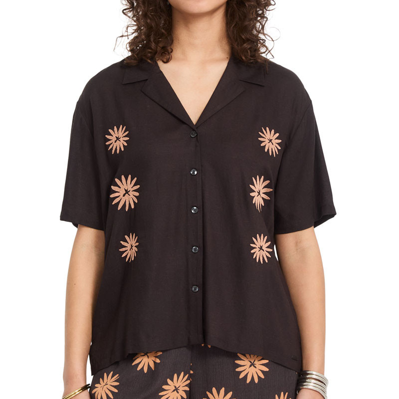 Camisa Volcom: Emb Midnite Ramble Top (Vintage Black)