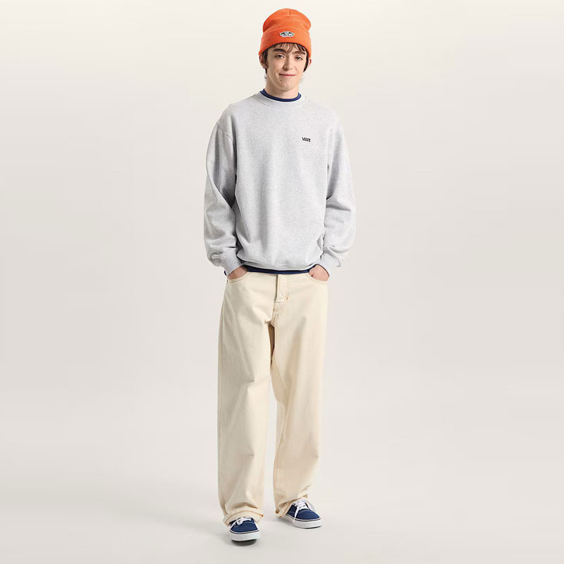 Sudadera Vans: Left Chest II Loose Crew (Light Grey Heat)