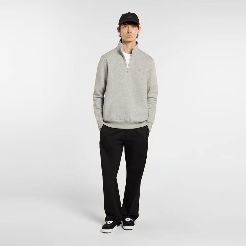 Sudadera Dickies: Oakport Quarter Zip (Heather Grey)