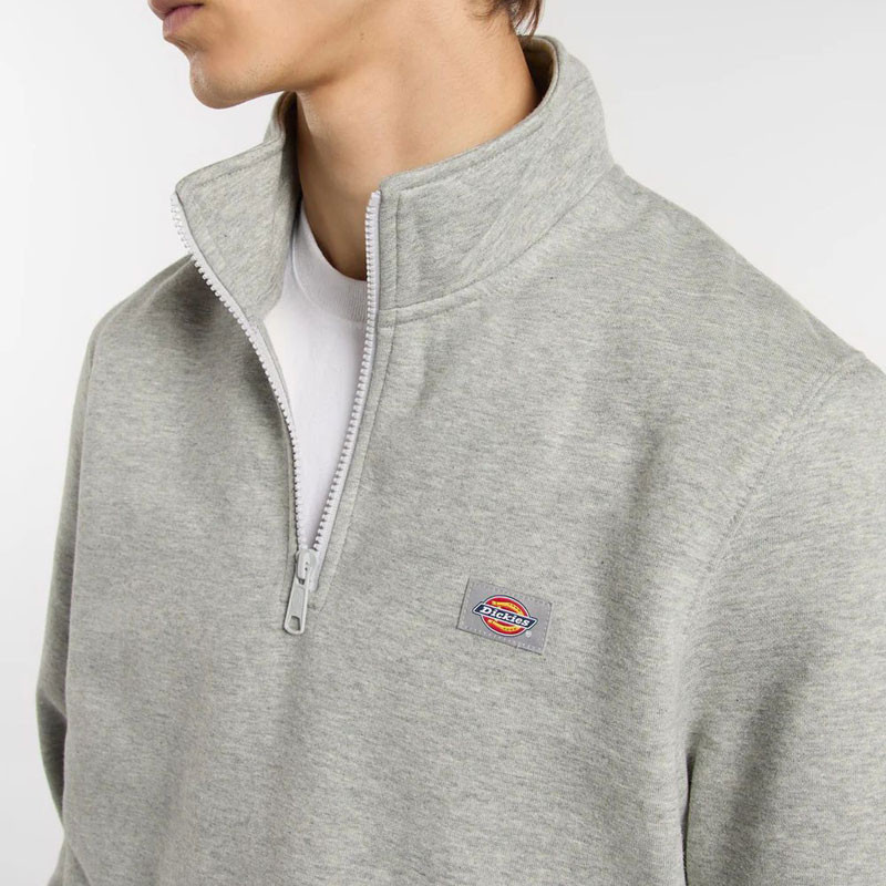 Sudadera Dickies: Oakport Quarter Zip (Heather Grey)