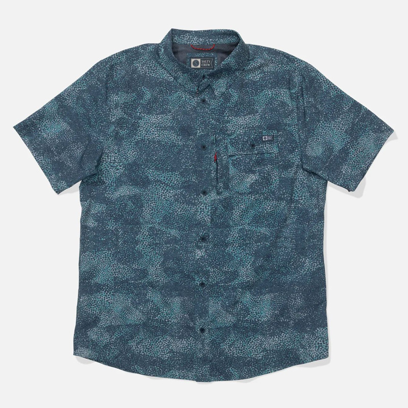 Camisa Salty Crew: Flagship Uv Button Up (Dark Navy)