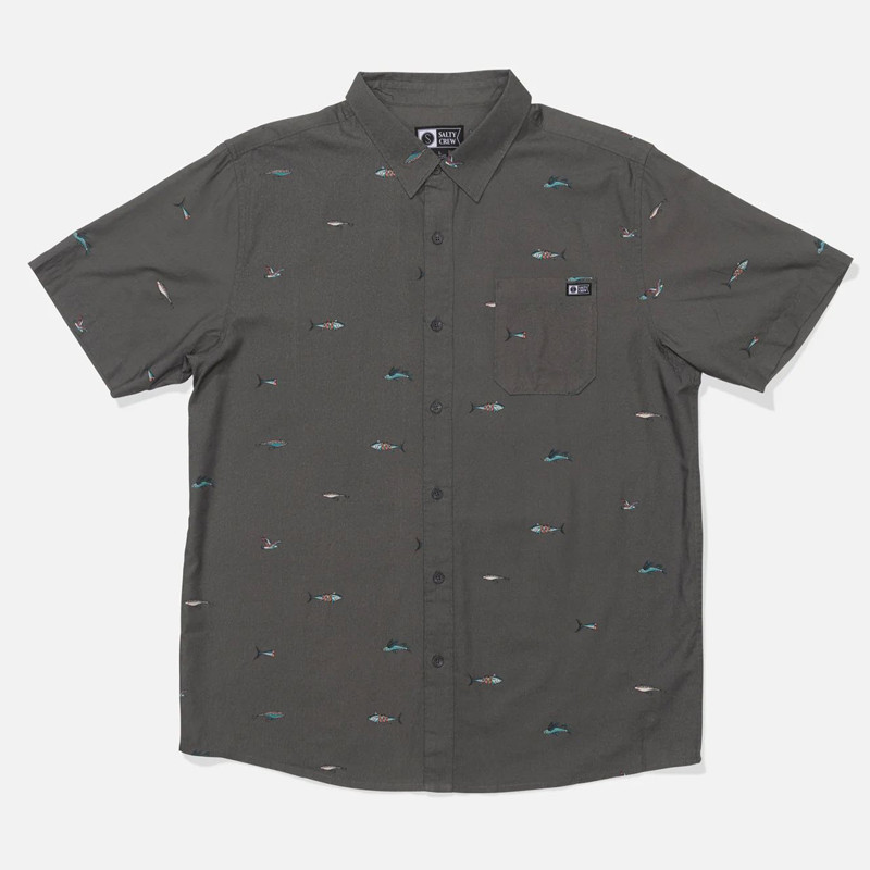 Camisa Salty Crew: Crew SS Button Up (Charcoal)