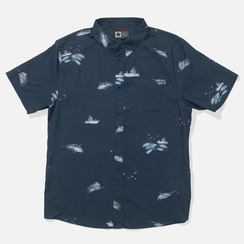 Camisa Salty Crew: Breezer Perf Button Up (Midnight Navy)