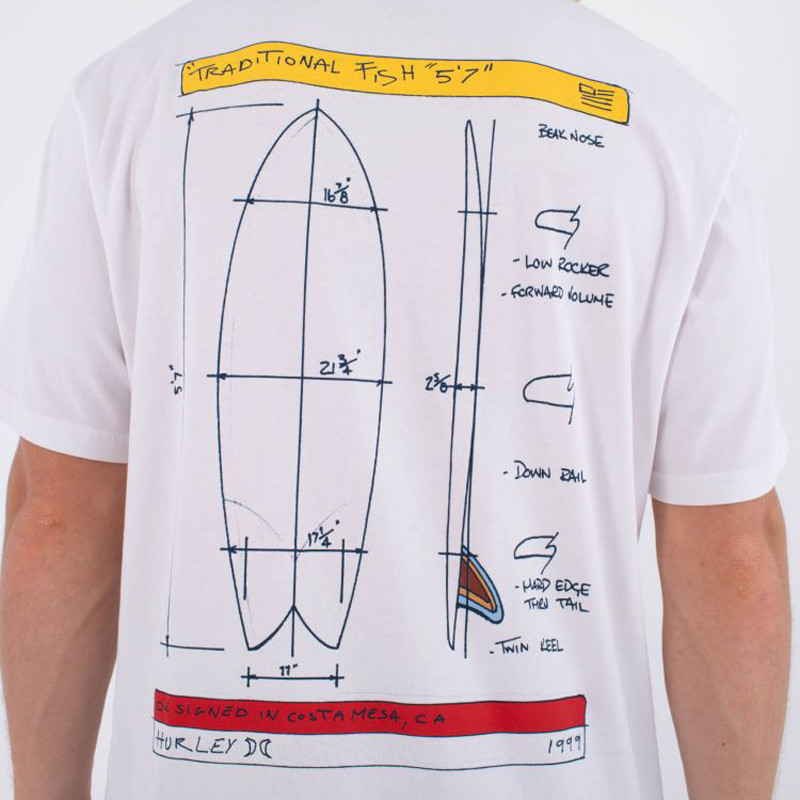 Camiseta Hurley: Kraft Sketch  Tee (White)