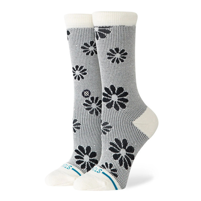 Calcetines Stance: Floral Stitch Crew (Ivory)