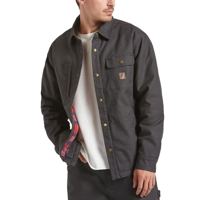 Chaqueta Brixton: Builders Stretch Lined Jkt (Wash Blk Red)