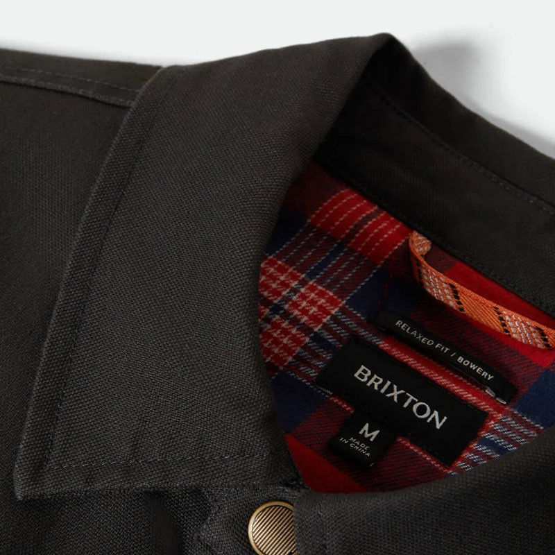 Chaqueta Brixton: Builders Stretch Lined Jkt (Wash Blk Red)