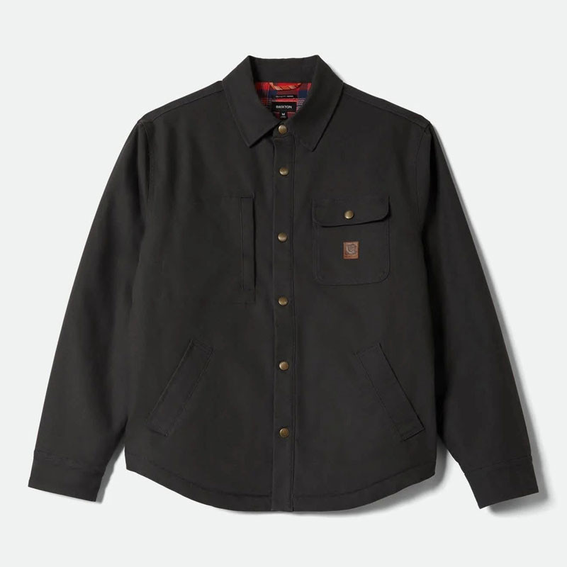 Chaqueta Brixton: Builders Stretch Lined Jkt (Wash Blk Red)