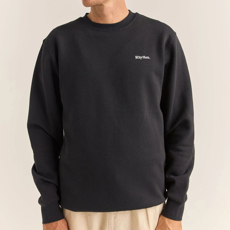 Sudadera Rhythm: Brand Fleece Crew (Black)