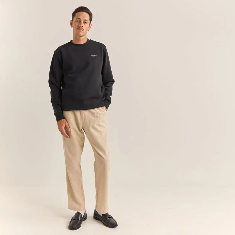 Sudadera Rhythm: Brand Fleece Crew (Black)