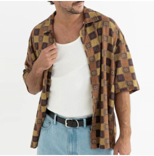 Camisa Rhythm: Racket Relaxed SS Shirt (Ochre)