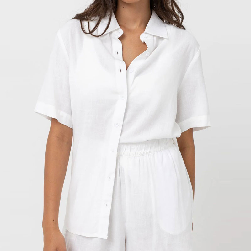Camisa Rhythm: Classic Lounge Shirt (White)