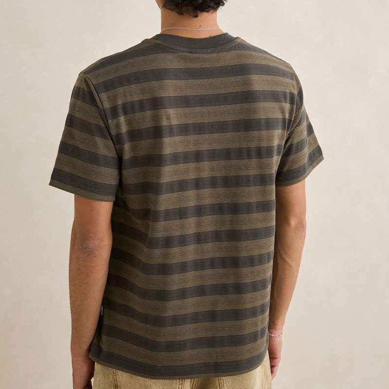Camiseta Rhythm: Vintage Stripe Jacquard SS T-Shirt (Olive)