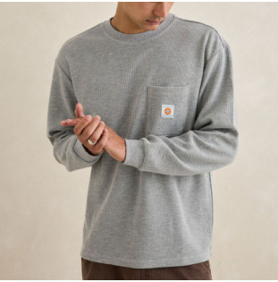 Camiseta Rhythm: Vintage Pocket Ls Waffle (Grey Heather)