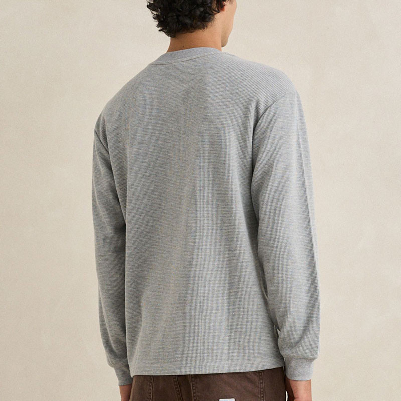 Camiseta Rhythm: Vintage Pocket Ls Waffle (Grey Heather)