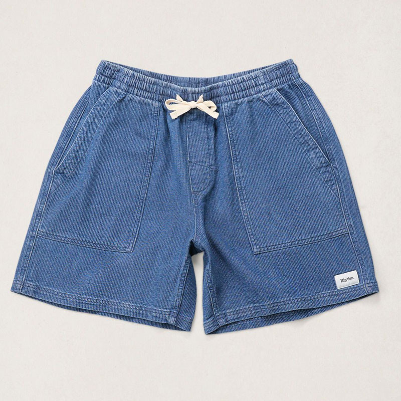 Bermuda Rhythm: Textured Wale Jam (Washed Indigo)