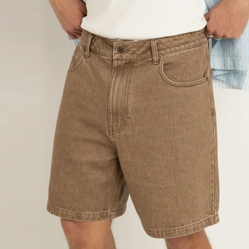 Bermuda Rhythm: Subtle Denim Short (Chai)