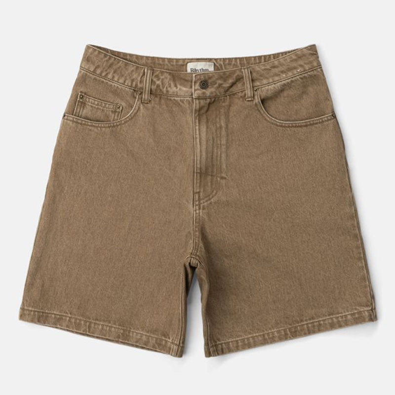 Bermuda Rhythm: Subtle Denim Short (Chai)