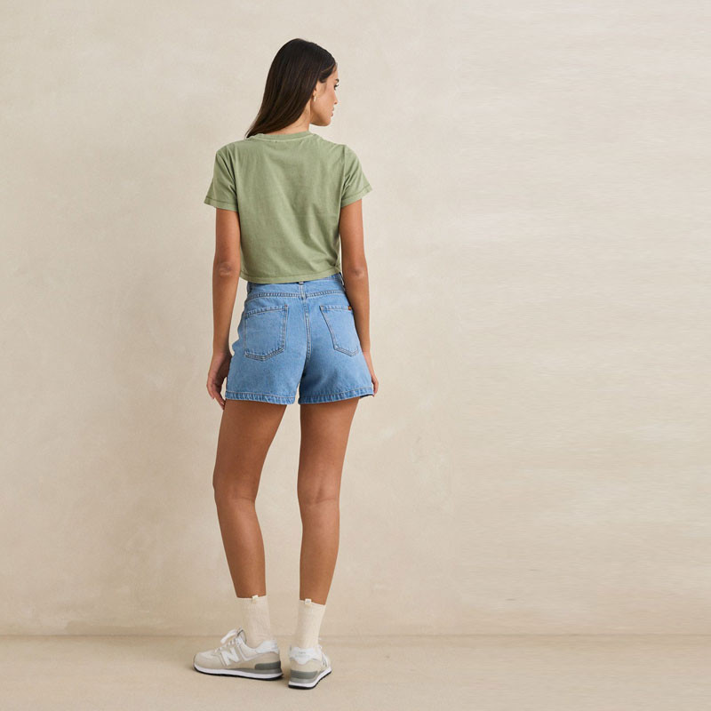 Camiseta Rhythm: Island Crop Crew Tee (Palm)