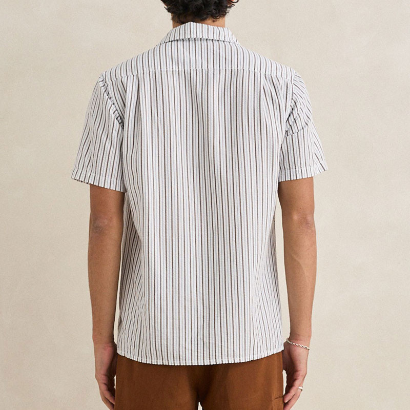 Camisa Rhythm: Seersucker Stripe SS Shirt (Cedar)