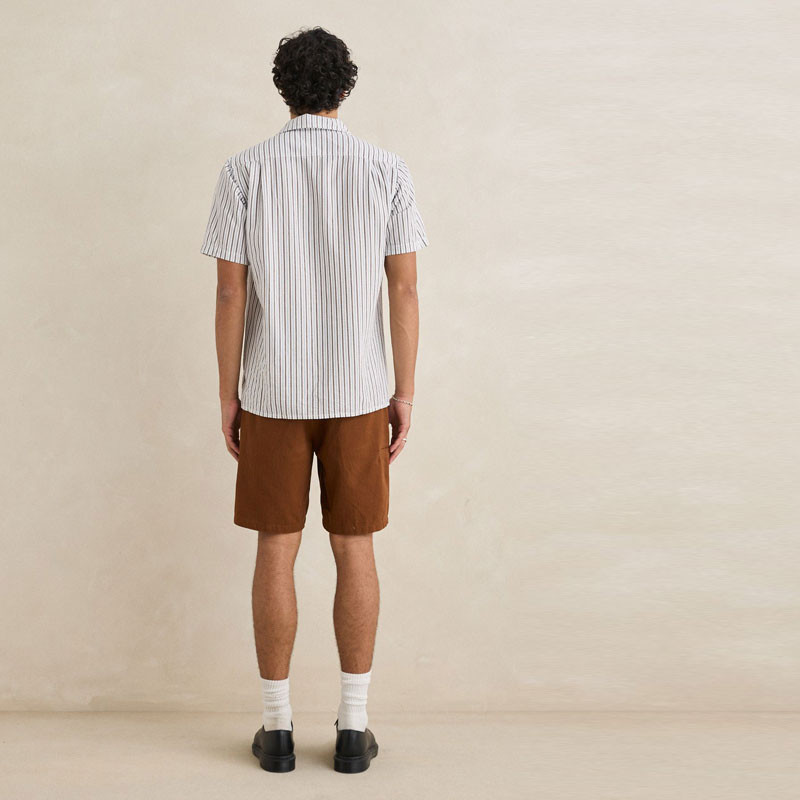 Camisa Rhythm: Seersucker Stripe SS Shirt (Cedar)