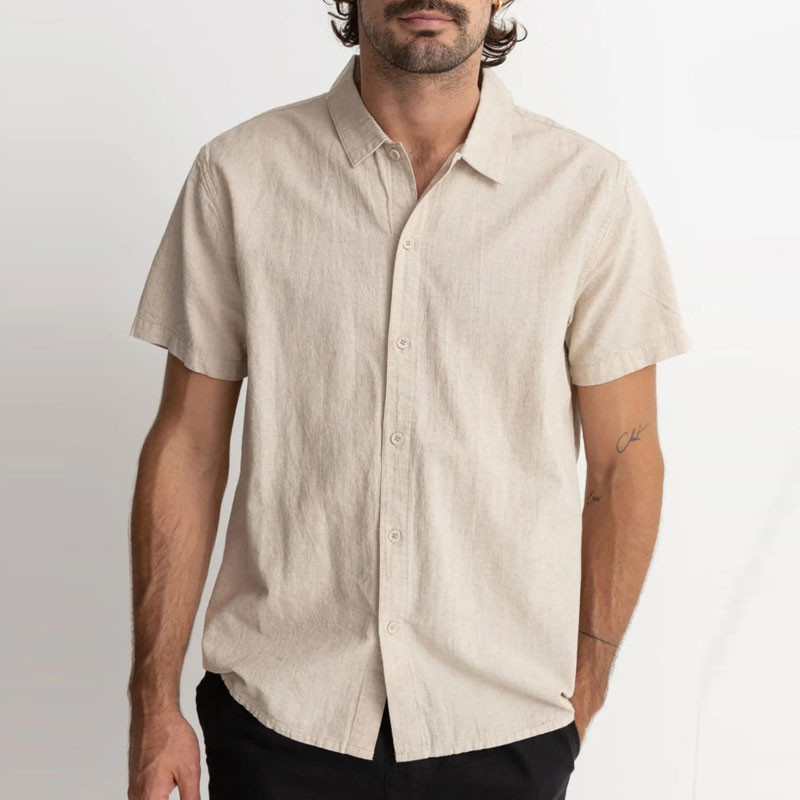 Camisa Rhythm: Classic Linen SS Shirt (Sand)