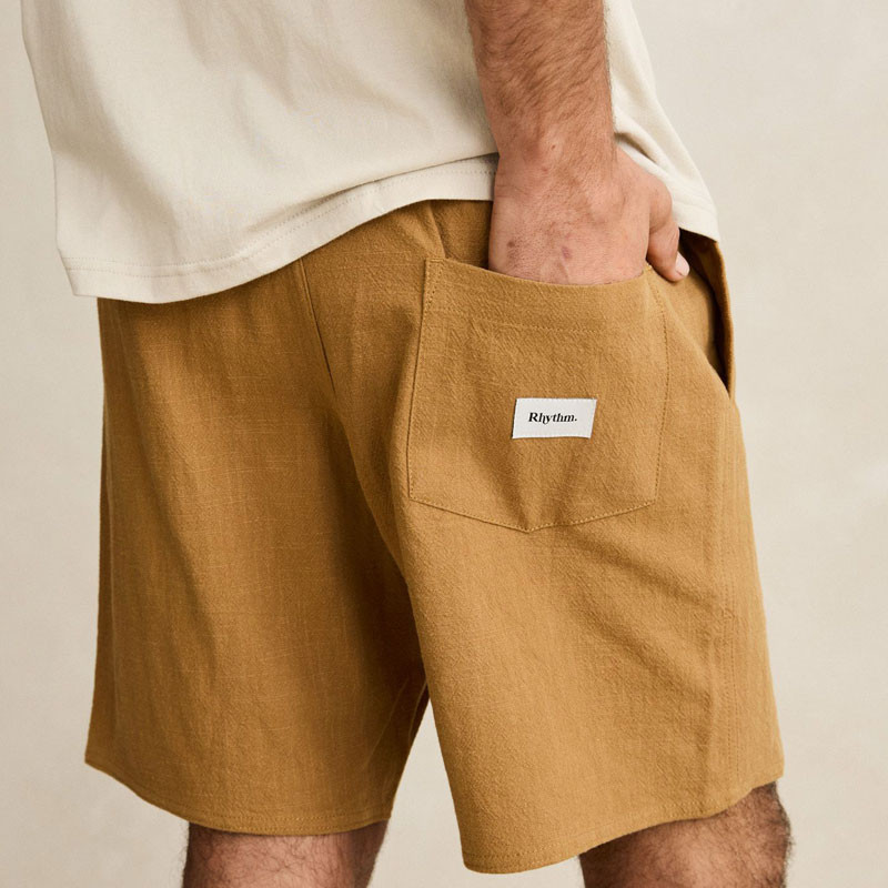 Bermuda Rhythm: Textured Linen Jam (Tobacco)