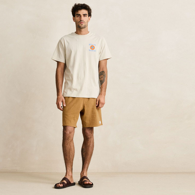 Bermuda Rhythm: Textured Linen Jam (Tobacco)