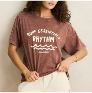 Camiseta Rhythm: Surf Essentials Oversized Tee (Chocolate)