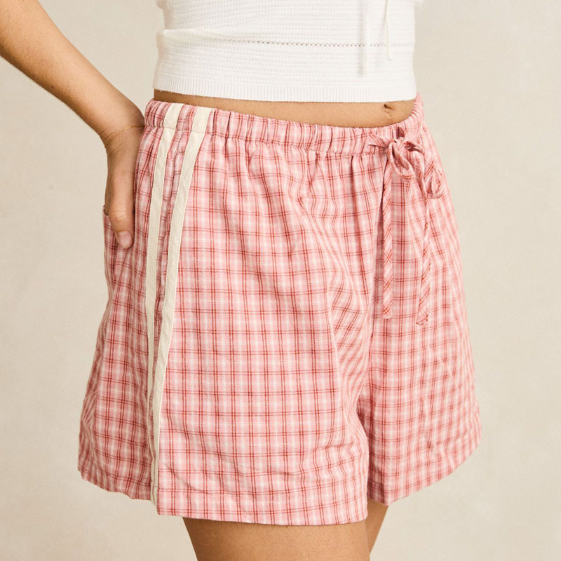 Bermuda Rhythm: Kirra Check Short (Pink)